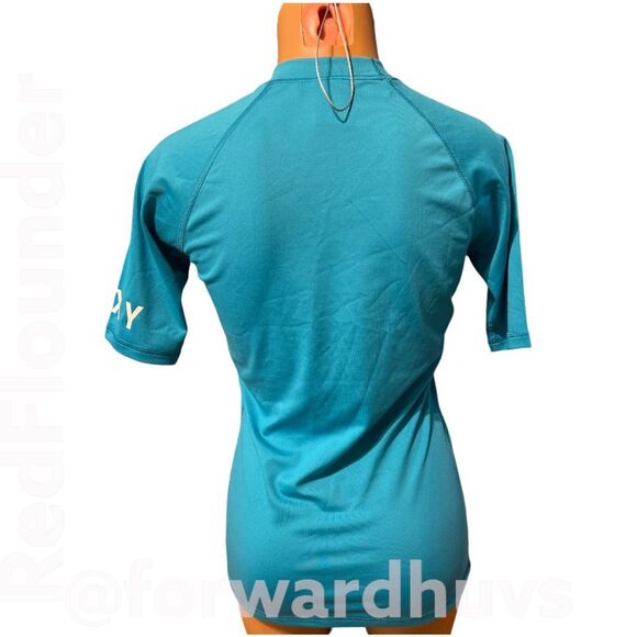 Roxy Women's Whole Hearted Rashguard Short Sleeve 50+ UV Protection Size 10 - Picture 7 of 13